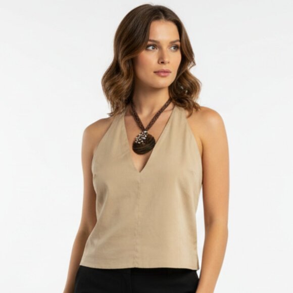 Nwt $325 ANNE KLEIN Beige 2 PC Set Cami/Jacket Sz 14 Wear To Work - Picture 3 of 9